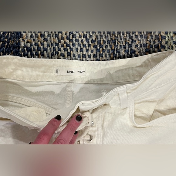 Mango Ecru Straight Jeans with Drawstring - Picture 6 of 8